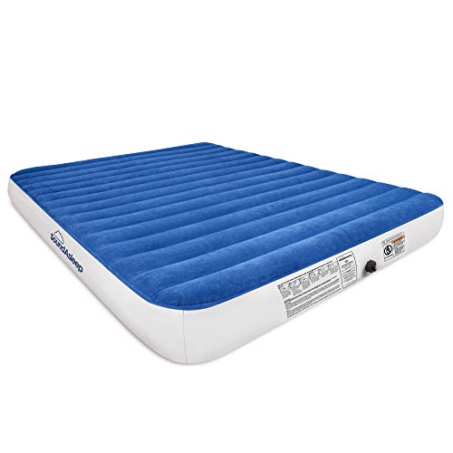 SoundAsleep Products Camping Series Air Mattress Includes Eco-Friendly PVC - Included Rechargeable Air Pump - Queen Size