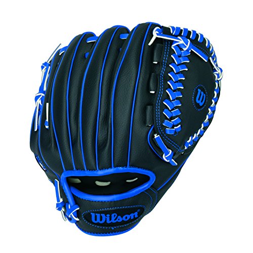 WILSON A200 10' Tee Ball Glove, Black/Blue - Right Hand Throw