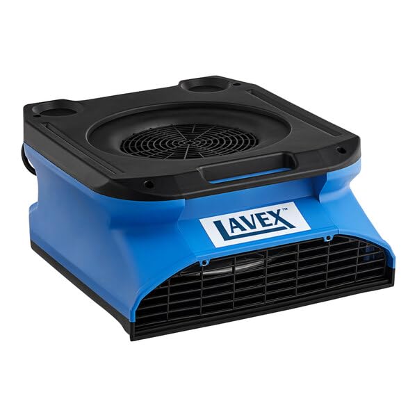 Low-Profile Air Mover with GFCI Outlets, 1/4 HP, 1100 CFM, Variable Speed, Blue