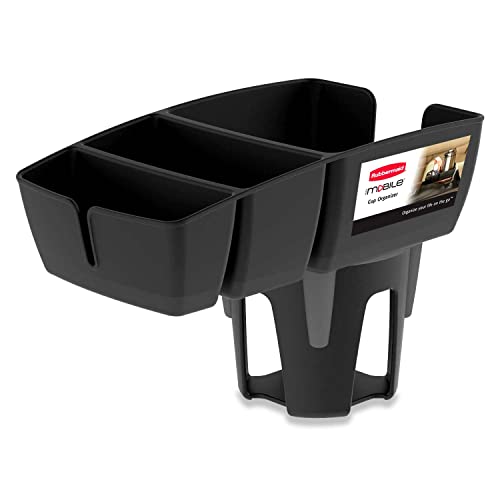 Rubbermaid Automotive Cup Holder Car Storage Organizer Caddy, Standard - 3319-20 , Black