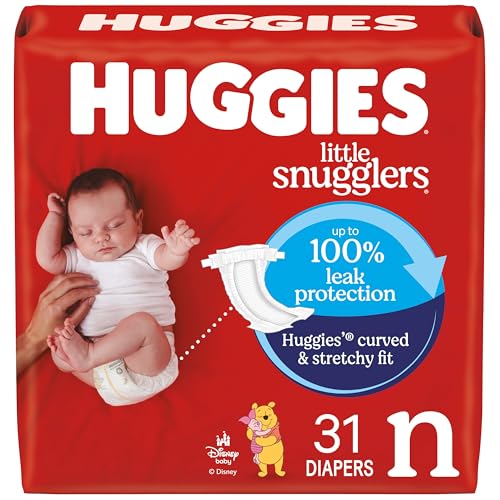 Huggies Size Newborn Diapers, Little Snugglers Baby Diapers, Size Newborn (up to 10 lbs), 31 Count, Packaging May Vary