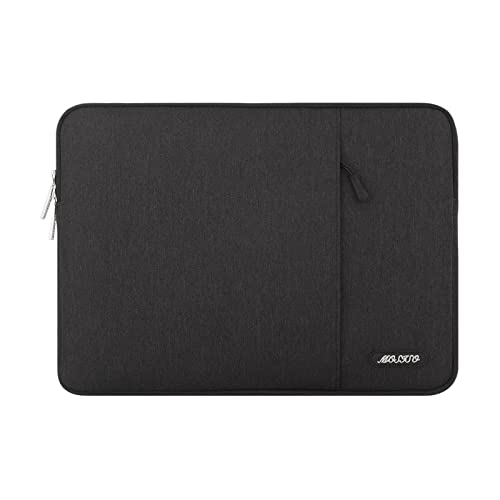 MOSISO Laptop Case 13.3 inch, 13-13.3 inch Laptop Sleeve Compatible with MacBook Air/Pro 13 / Pro 14, HP Dell ASUS Lenovo Notebook, Polyester Vertical Computer Sleeve Bag with Pocket, Black