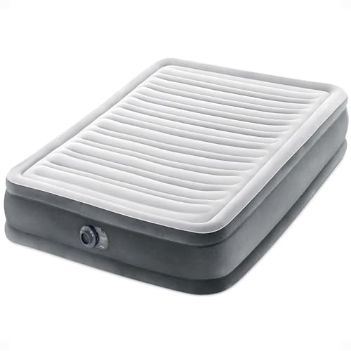 Intex Mid-Rise Air Mattress Bed with Built-in Pump, Dura-Beam Deluxe Comfort Plush, Full - Portable Luxury Travel Airbed for Adults, Camping, Guests