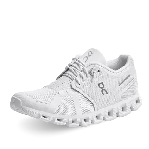 On Women's Cloud 5 Sneakers, All White, 9 Medium US