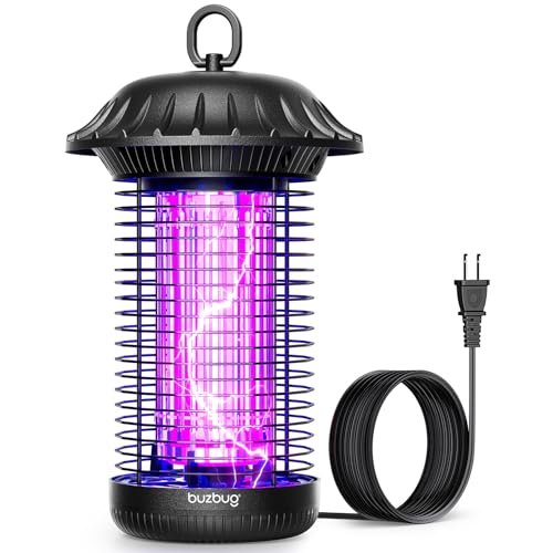 Buzbug LED Bug Zapper Indoor Outdoor, 10 Years Lifespan, 6.5ft Power Cord, IPX4 Waterproof, High-Voltage, Mosquito Zapper, Fly Trap Mosquito Trap, Fly Killer Fly Zapper -MO008C