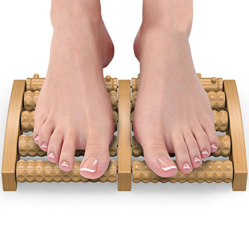 Gideon Wooden Dual Foot Massager and Roller – Pain Relief for Plantar Fasciitis, Heal Spur, Heal Pain and Most Other Foot Pain and Aches - Massage, Relax, Sooth and Relieve Foot Pain and Aches