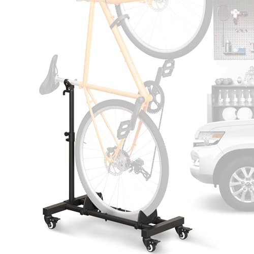 Sttoraboks Vertical Bike Stand, Freestanding Indoor Bike Storage Rack Upright Bicycle Floor Stand Indoor Bike Holder with Adjustable Height for Garage & Apartment - for Wheels Sizes up to 29”