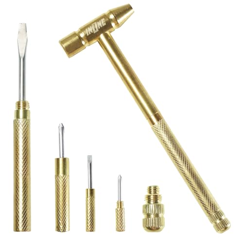 INONE 6 in 1 Mini Multitool Hammer with Screwdrivers, Portable Claw Hammer Tool, Multifunctional Hammers Tools for Camping and Home Repair