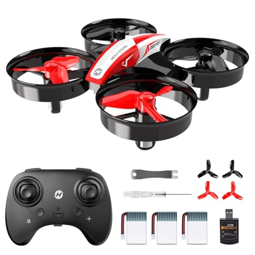 Holy Stone Mini Drone for Kids and Beginners RC Nano Quadcopter Indoor Small Helicopter Plane with Auto Hovering, 3D Flips, Headless Mode and 3 Batteries, Great Gift Toy for Boys and Girls, HS210 Red