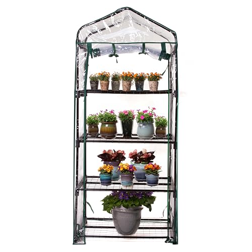 Gardman R687 4-Tier Mini Greenhouse, 27' Long x 18' Wide x 63' High Black