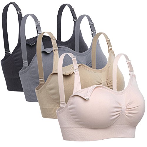 Lataly Womens Sleeping Nursing Bra Wirefree Breastfeeding Maternity Bralette Size M