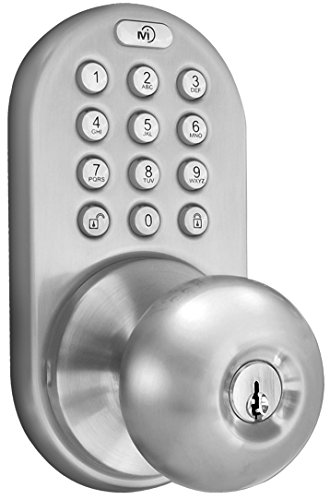 MiLocks DKK-02SN Indoor Electronic Touchpad Keyless Entry Door Lock, Satin Nickel