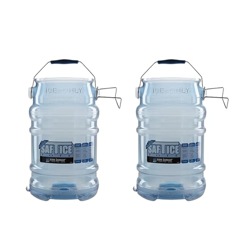 San Jamar Saf-T-Ice Ice Tote with Ice Machine Hanger for Bars, Restaurants, Kitchens, And Fast Food, Polycarbonate, 6 Gallons, Blue, (Pack of 2)