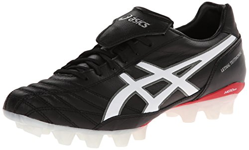 ASICS Men's Lethal Testimonial 3 IT Soccer Shoe,Black/White/Blood,9.5 M US