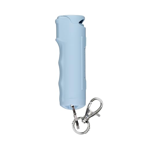 SABRE Pepper Spray with Fast Flip Top, Maximum Police Strength OC Spray, Key Ring for Easy Carry and Fast Access, Finger Grip for More Accurate and Faster Aim, 0.54 fl oz, Secure and Easy to Use