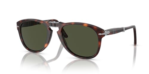 Persol PO0714 Aviator Sunglasses, Havana/Green, 52 mm