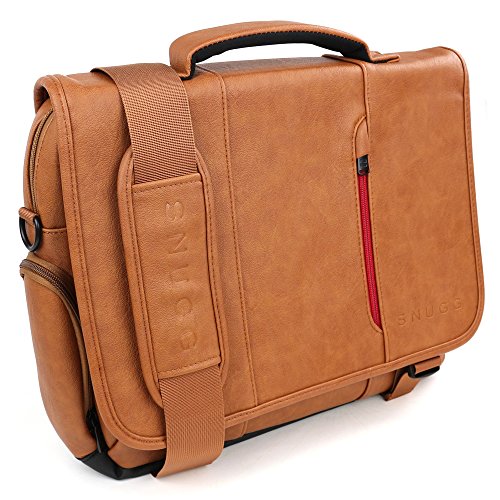 Snugg PU Leather Laptop Bag, 17-Inch, Brown