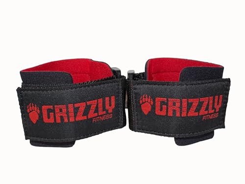 Grizzly Fitness Power Weight Training Wrist Wraps for Men and Women | Sold in Pairs | One-Size | Used by Pros to provide Wrist support | Durable stitched with comfortable Neoprene padding | Velco Closure Black