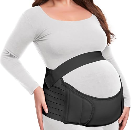 Pregnancy Belly Support Band Maternity Belt Back Support Belly Bands for Pregnant Women Lightweight Belly Band Back Brace (Black, Medium)