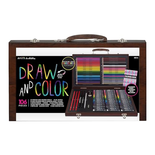 Art 101 Draw and Color Art Set, Assorted Colors, 106 Pieces (53106)