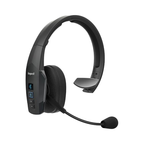 BlueParrott B450-XT Mono Bluetooth Wireless Headphones 96% Noise Canceling Over Head Trucker Headset with Mic, All Day Comfort Padded Headband, 300 ft. Wireless Range, 24 hrs. Talk Time, Black