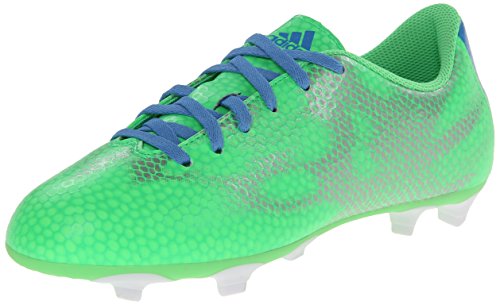 adidas Performance Women's F5 Firm-Ground W-W Soccer Cleat, Flash Green/Lucky Blue/Metallic/Silver, 10 M US