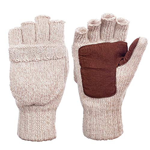 Metog Suede Thinsulate Thermal Insulation Mittens Beige L