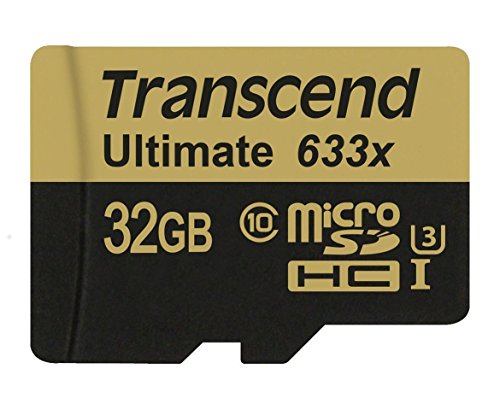 Transcend 32 GB MicroSDHC Class 10 UHS-I/U3 Memory Card with Adapter 95 Mb/s (TS32GUSDU3)
