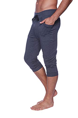 4-rth Cuffed Yoga Pant (M, Solid Charcoal)