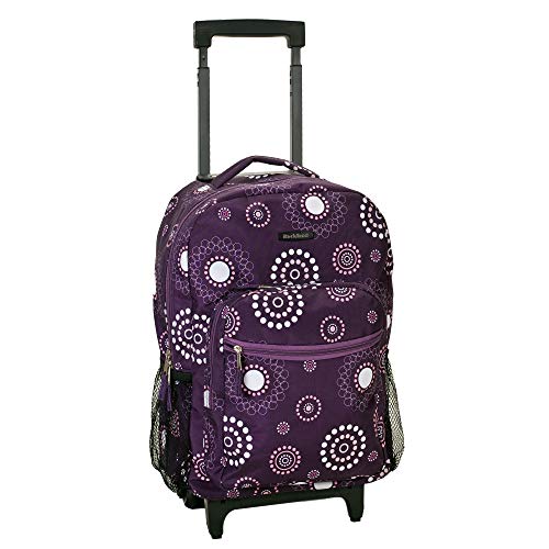 Rockland Double Handle Rolling Backpack, PURPLEPEARL, One Size