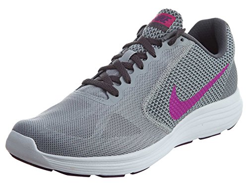 Nike Women's Revolution 3 Running Shoe, Wolf Grey/Fire Pink/Dark Grey, 8.5 B(M) US