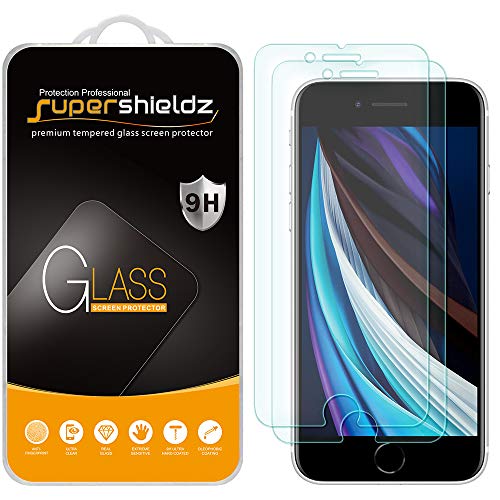 Supershieldz (2 Pack) Designed for iPhone 8 and iPhone 7 (4.7 inch) Tempered Glass Screen Protector, Anti Scratch, Bubble Free