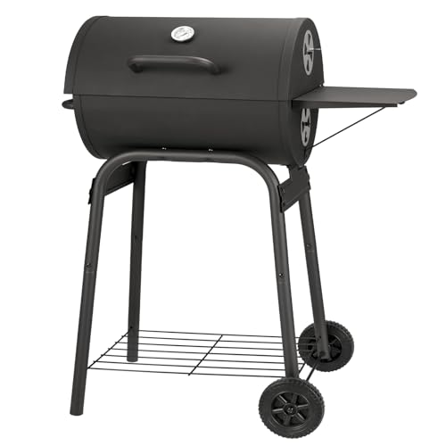 Kendane Barrel Charcoal Grill, Large Charcoal Grills with Side Shelf, Outdoor BBQ Grill,Perfect for Backyard Camping, Patio Parties, and Picnics