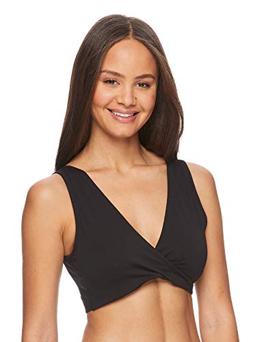 Lamaze Women's Cotton Spandex Sleep Bra for Nursing and Maternity, Black, Large