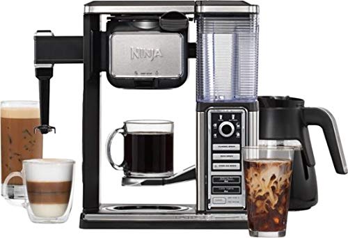 Ninja Coffee Bar Auto-iQ Programmable Coffee Maker with 6 Brew Sizes, 5 Brew Options, Milk Frother, Removable Water Reservoir and Glass Carafe (CF091)