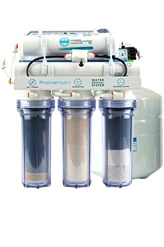 PristineHydro Under-Sink Alkaline Water Filter System — Unrivaled Proprietary 10-Stage Reverse Osmosis System for Certified 100% Pure, Deionized, Mineral Water — RO Water Filter System