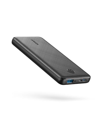 Anker Power Bank(PowerCore 10K), Compact Travel-Ready 10,000mAh Battery Pack with PowerIQ Charging Technology, 5V/3A High-Speed Charging for iPhone, iPad,and More(USB-C Input and Output(Black), 1pack)