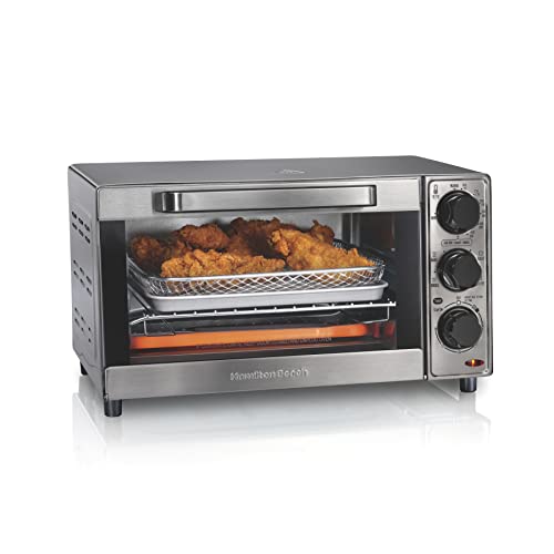 Hamilton Beach Sure-Crisp Air Fryer Toaster Oven Combo, Fits 9” Pizza, 4 Slice Capacity, Powerful Circulation, Auto Shutoff, Stainless Steel (31403)
