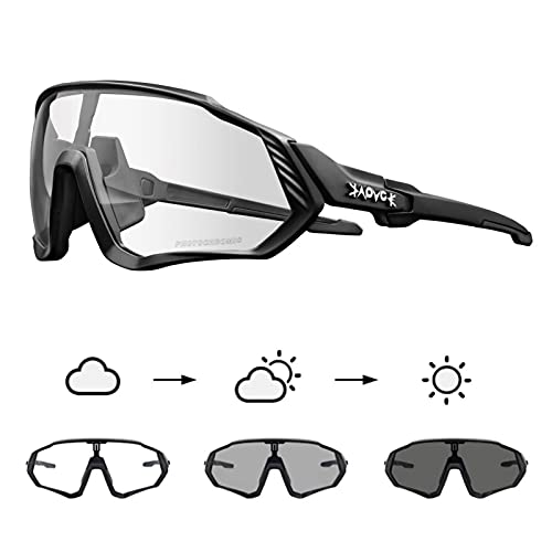 KAPVOE Photochromic Cycling Glasses Men Women Mountain Bike Sunglasses Clear MTB Bicycle Riding - K9408