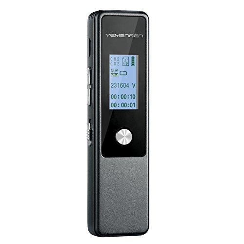 Digital Voice Recorder by Yemenren, 8GB 3072Kbps Sound Audio Recorder Dictaphone, Double Microphone, Metal Casing, Voice Activated