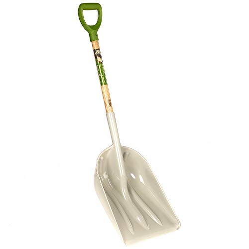 AMES 46-Inch Poly Scoop with Hardwood Handle and Ergonomic D-Grip, Ideal for Garden Care, Landscaping, Moving Shavings or Grain, Farming Tasks, and Heavy-Duty Yard Work