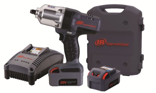 Ingersoll Rand W7150-K2 Cordless Impact Wrench Kit with W7150 1/2' Impact Wrench, 2 20v Li-ion Batteries, IQV20 Charger and Carry Case, High Torque, Lightweight