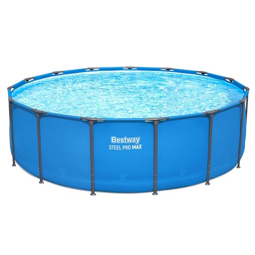 Bestway Steel Pro MAX 15’ x 48' Round Metal Steel Frame Above Ground Outdoor Backyard Swimming Pool for Families, Pool ONLY