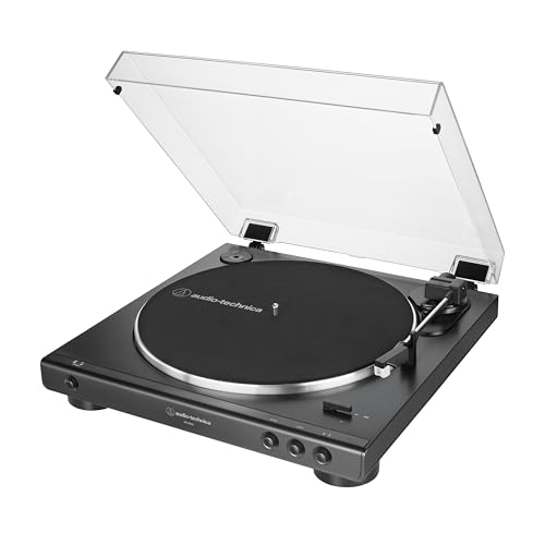 Audio-Technica AT-LP60X-BK Fully Automatic Belt-Drive Stereo Turntable, Black, Hi-Fidelity, Plays 33 -1/3 and 45 RPM Vinyl Records, Dust Cover, Anti-Resonance, Die-Cast Aluminum Platter