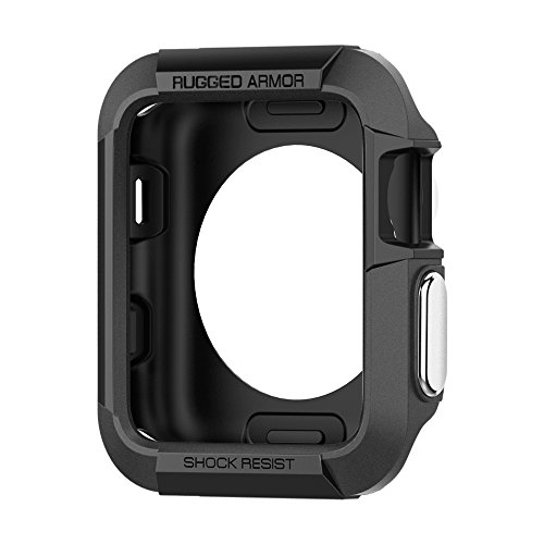 Spigen Rugged Armor Designed for Apple Watch Case for 38mm Series 3/Series 2/1/Original (2015) - Black