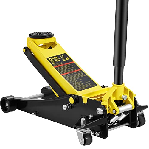 VEVOR 3 Ton Low Profile, Heavy-Duty Steel Racing Floor Jack with Dual Pistons Quick Lift Pump, Lifting Range 3.35'-19.69'