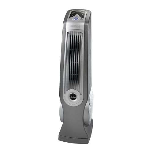 Lasko 4930 Oscillating High Velocity Tower Fan with Remote Control - Features Built-in Timer and Louvered Air Flow Control