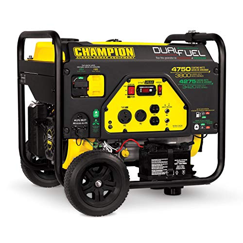 Champion Power Equipment 4750-Watt Electric Start Dual Fuel RV Ready Portable Generator