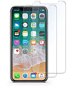 Fedirect 2-packs iPhone X Screen Protector, Tempered Glass Screen Protector High Definition Clear Screen Protector