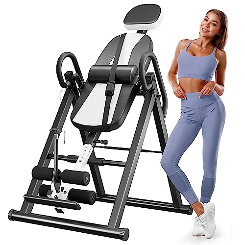 YOLEO Heavy Duty Inversion Table for Back Pain Relief with Adjustable Protective Belt 2023 Upgraded Inversion Foldable Heavy Duty up to 300 lbs